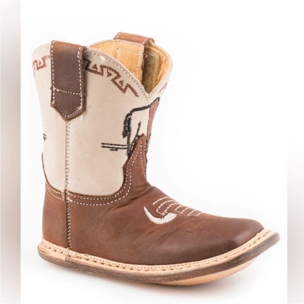 Roper Brown and Cream Kids Cowboy Boot